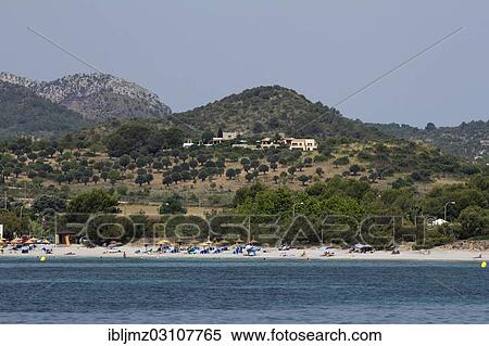Stock Photography - "Bathing beach, Cap d'es Pinar, Mallorca, Majorca, Balearic Islands, Spain, Europe". Fotosearch