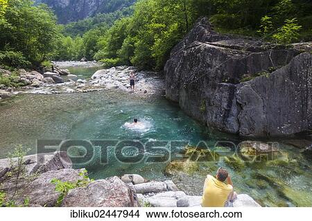 "Bathing pool in a crystal-clear river, Bavona Valley, Val Bavona, Maggia Valley, Valle Maggia, Ticino, Switzerland, Europe" View Large Photo Image Picture - "Bathing pool in a crystal-clear river, Bavona Valley, Val Bavona, Maggia Valley, Valle Maggia, Ticino, Switzerland, Europe". Fotosearch