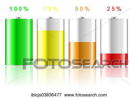 Batteries with different levels of charge View Large Photo Image Stock Photo - Batteries with different levels of charge. Fotosearch