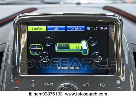 "Battery mode display, electric car, Opel Ampera, Germany, Europe" View Large Photo Image Stock Image - "Battery mode display, electric car, Opel Ampera, Germany, Europe". Fotosearch