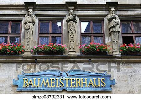 Stock Image - "Baumeisterhaus from 1596, Rothenburg ob der Tauber, Middle Franconia, Bavaria, Germany, Europe". Fotosearch