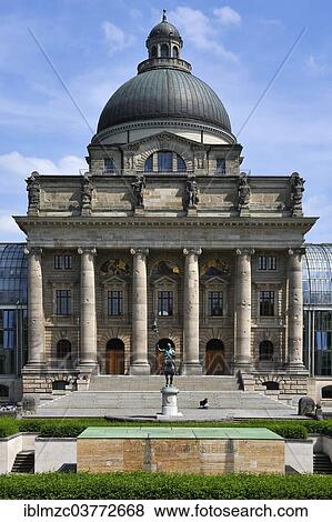"Bavarian State Chancellery with the equestrian statue of Otto I or Otto of Wittelsbach, 1117 - 1183, with a war memorial at the front, Munich, Bavaria, Germany, Europe" View Large Photo Image Stock Photo - "Bavarian State Chancellery with the equestrian statue of Otto I or Otto of Wittelsbach, 1117 - 1183, with a war memorial at the front, Munich, Bavaria, Germany, Europe". Fotosearch