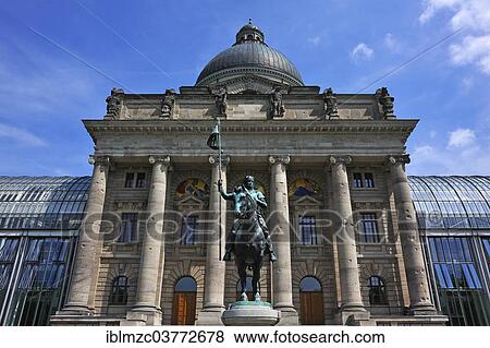 "Bavarian State Chancellery with the equestrian statue of Otto I or Otto of Wittelsbach, 1117 - 1183, Munich, Bavaria, Germany, Europe" View Large Photo Image Stock Photo - "Bavarian State Chancellery with the equestrian statue of Otto I or Otto of Wittelsbach, 1117 - 1183, Munich, Bavaria, Germany, Europe". Fotosearch