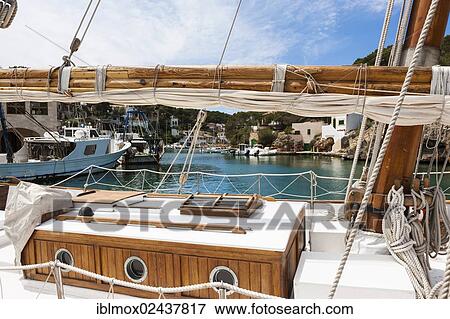 Stock Photo - "Bay and harbour of Cala Figuera, Santanyi Region, Mallorca, Majorca, Balearic Islands, Mediterranean Sea, Spain, Europe". Fotosearch