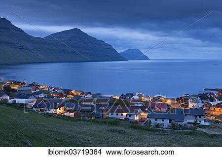 "Bay and houses in the blue hour, Gotugjogv, Eysturoy, Faroe Islands, Denmark, Europe" View Large Photo Image Picture - "Bay and houses in the blue hour, Gotugjogv, Eysturoy, Faroe Islands, Denmark, Europe". Fotosearch