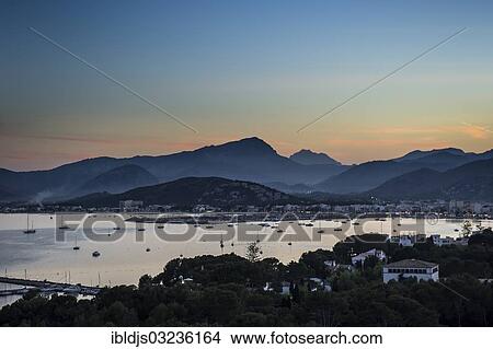 "Bay and mountains, sunset, Port de Pollenca, Majorca, Balearic Islands, Spain, Europe" View Large Photo Image Picture - "Bay and mountains, sunset, Port de Pollenca, Majorca, Balearic Islands, Spain, Europe". Fotosearch