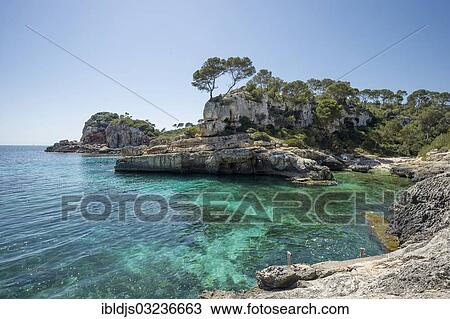 "Bay, Cala s? ÇÖAlmunia, Santanyi, Majorca, Balearic Islands, Spain, Europe" View Large Photo Image Stock Image - "Bay, Cala s? ÇÖAlmunia, Santanyi, Majorca, Balearic Islands, Spain, Europe". Fotosearch