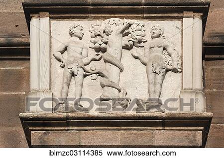 "Bay window with a relief of the Fall of Man, on the facade of Tucher Mansion, built 1533-1544, Hirschelgasse 9-11, Nuremberg, Middle Franconia, Bavaria, Germany, Europe" View Large Photo Image Stock Photography - "Bay window with a relief of the Fall of Man, on the facade of Tucher Mansion, built 1533-1544, Hirschelgasse 9-11, Nuremberg, Middle Franconia, Bavaria, Germany, Europe". Fotosearch