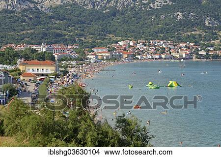 "Bay with a beach, Baska, Kvarner Gulf, Croatia, Europe" View Large Photo Image Picture - "Bay with a beach, Baska, Kvarner Gulf, Croatia, Europe". Fotosearch