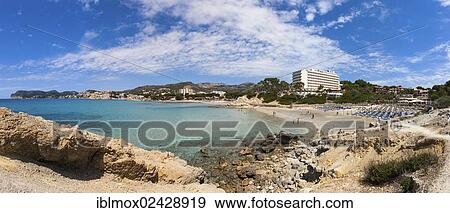 Stock Photo - "Bay with hotels on the Costa de la Calma, Mallorca, Balearic Islands, Spain, Europe". Fotosearch