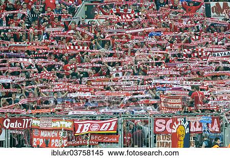 "Bayern fans displaying their scarves, Bayer Leverkusen - FC Bayern Muenchen, 1: 1, Leverkusen, North Rhine-Westphalia, Germany, Europe" View Large Photo Image Stock Photography - "Bayern fans displaying their scarves, Bayer Leverkusen - FC Bayern Muenchen, 1: 1, Leverkusen, North Rhine-Westphalia, Germany, Europe". Fotosearch