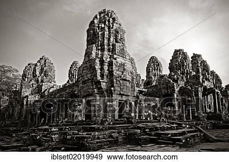 Stock Photo - "Bayon temple, temple complex of Angkor Wat, Siem Reap, Cambodia, Asia". Fotosearch