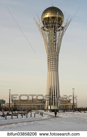 Stock Photograph - "Bayterek tower in winter, Astana, Kazakhstan, Asia". Fotosearch