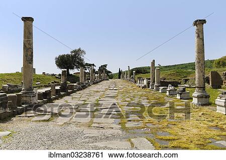 "Bazaar street, Via Tecta, Acropolis, Pergamon, Manisa Province, Aegean Region, Turkey, Asia" View Large Photo Image Stock Image - "Bazaar street, Via Tecta, Acropolis, Pergamon, Manisa Province, Aegean Region, Turkey, Asia". Fotosearch