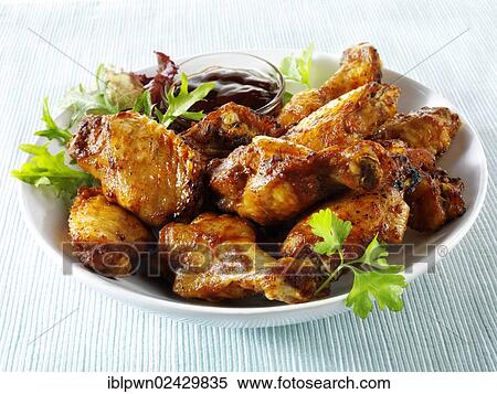 Stock Photography - BBQ chicken wings. Fotosearch