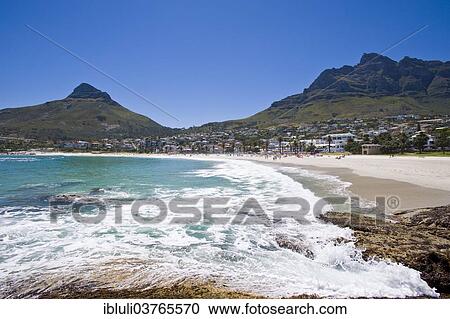 "Beach and bay of Camps Bay, a suburb of Cape Town, South Africa, Africa" View Large Photo Image Stock Image - "Beach and bay of Camps Bay, a suburb of Cape Town, South Africa, Africa". Fotosearch