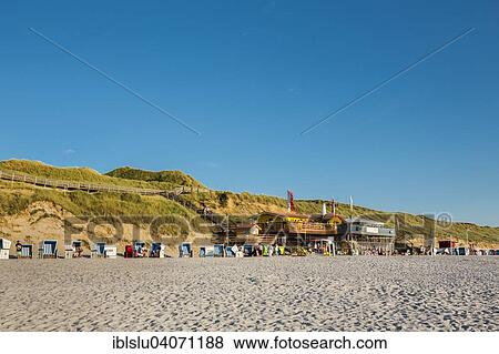 Stock Photo - "Beach and dunes, Wenningstedt, Sylt, North Frisia, Schleswig-Holstein, Germany, Europe". Fotosearch