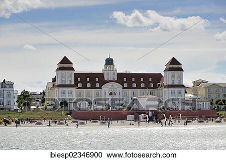 "Beach and the Kurhaus spa building, Binz, Mecklenburg-Western Pomerania, Germany, Europe" View Large Photo Image Stock Image - "Beach and the Kurhaus spa building, Binz, Mecklenburg-Western Pomerania, Germany, Europe". Fotosearch
