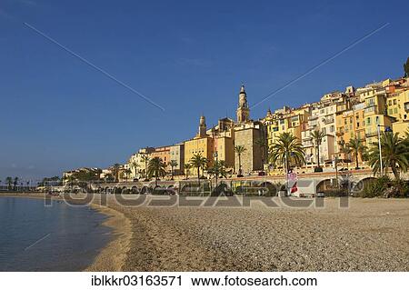 "Beach and town of Menton in the morning light, Menton, Departement Alpes-Maritimes, Region Provence-Alpes-Cote d? ÇÖAzur, France, Europe" View Large Photo Image Stock Image - "Beach and town of Menton in the morning light, Menton, Departement Alpes-Maritimes, Region Provence-Alpes-Cote d? ÇÖAzur, France, Europe". Fotosearch