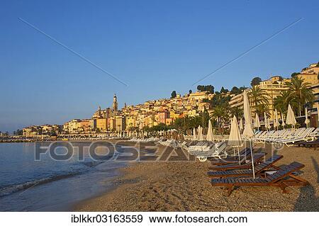 "Beach and town of Menton in the morning light, Menton, Departement Alpes-Maritimes, Region Provence-Alpes-Cote d? ÇÖAzur, France, Europe" View Large Photo Image Stock Photo - "Beach and town of Menton in the morning light, Menton, Departement Alpes-Maritimes, Region Provence-Alpes-Cote d? ÇÖAzur, France, Europe". Fotosearch