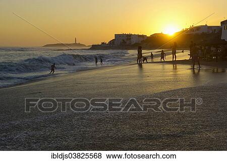 "Beach at sunset, Los Canos de Meca, Cadiz province, Costa de la Luz, Andalusia, Spain, Europe" View Large Photo Image Stock Photo - "Beach at sunset, Los Canos de Meca, Cadiz province, Costa de la Luz, Andalusia, Spain, Europe". Fotosearch