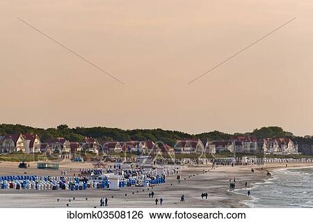 "Beach, beach chairs, mansions, Warnemunde, Rostock, Mecklenburg-Western Pomerania, Germany, Europe" View Large Photo Image Stock Photograph - "Beach, beach chairs, mansions, Warnemunde, Rostock, Mecklenburg-Western Pomerania, Germany, Europe". Fotosearch