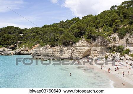 "Beach, Cala Mitjana, Minorca, Balearic Islands, Spain, Europe" View Large Photo Image Stock Photo - "Beach, Cala Mitjana, Minorca, Balearic Islands, Spain, Europe". Fotosearch
