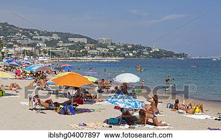 Stock Photo - "Beach, Cannes, French Riviera, Provence-Alpes-Cote d'Azur, France, Europe". Fotosearch