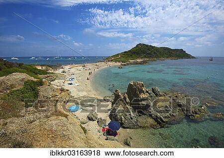 Stock Photo - "Beach, Cap Taillat, Saint-Tropez, Departement Var, Region Provence-Alpes-Cote d? ÇÖAzur, France, Europe". Fotosearch