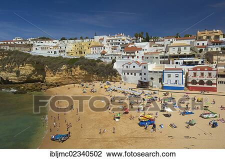 Stock Image - "Beach, Carvoeiro, Lagoa, Algarve, Portugal, Europe". Fotosearch