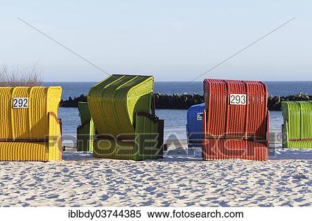 "Beach chairs on a sandy beach, Helgoland, Schleswig-Holstein, Germany, Europe" View Large Photo Image Stock Photography - "Beach chairs on a sandy beach, Helgoland, Schleswig-Holstein, Germany, Europe". Fotosearch