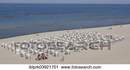 Stock Image - "Beach chairs on the beach, Baltic seaside resort of Sellin, Rugen, Mecklenburg-Western Pomerania, Germany, Europe". Fotosearch