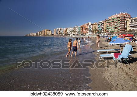 "Beach chairs on the sandy beach, apartment towers and hotels at the back, Fuengirola, Costa del Sol, Andalusia, Spain, Europe, PublicGround, Europe" View Large Photo Image Stock Photo - "Beach chairs on the sandy beach, apartment towers and hotels at the back, Fuengirola, Costa del Sol, Andalusia, Spain, Europe, PublicGround, Europe". Fotosearch