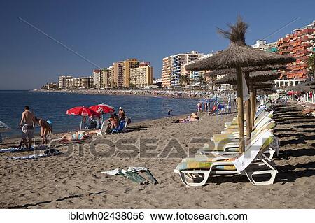 "Beach chairs on the sandy beach, apartment towers and hotels at the back, Fuengirola, Costa del Sol, Andalusia, Spain, Europe, PublicGround, Europe" View Large Photo Image Stock Photograph - "Beach chairs on the sandy beach, apartment towers and hotels at the back, Fuengirola, Costa del Sol, Andalusia, Spain, Europe, PublicGround, Europe". Fotosearch