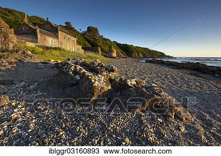 Stock Image - "Beach house near Culzean Castle, Maybole, South Ayrshire, Scotland, United Kingdom, Europe". Fotosearch