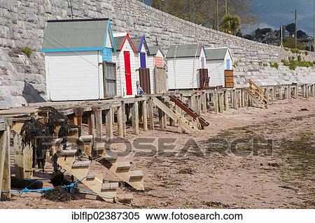 "Beach huts on beach, Torquay, Devon, England, United Kingdom, Europe" View Large Photo Image Stock Photography - "Beach huts on beach, Torquay, Devon, England, United Kingdom, Europe". Fotosearch