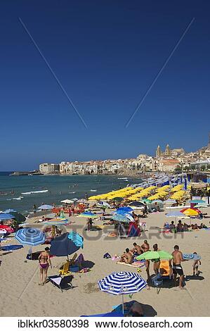 "Beach in front of the historic town centre, Cefalu, Province of Palermo, Sicily, Italy, Europe" View Large Photo Image Stock Photo - "Beach in front of the historic town centre, Cefalu, Province of Palermo, Sicily, Italy, Europe". Fotosearch