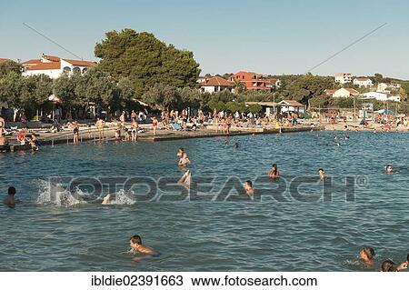 Stock Image - "Beach in Pakostane, Dalmatia, Croatia, Southern Europe, Europe". Fotosearch