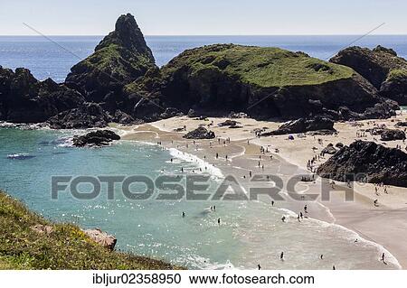 Stock Image - "Beach, Kynance Cove, Lizard, Cornwall, England, Great Britain, Europe". Fotosearch