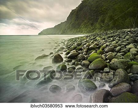 "Beach, moss-covered stones, Kukuihaele, Big Island, Hawaii, United States, North America" View Large Photo Image Stock Image - "Beach, moss-covered stones, Kukuihaele, Big Island, Hawaii, United States, North America". Fotosearch