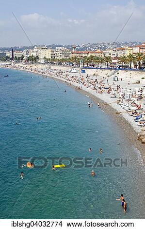 Picture - "Beach, Nice, Alpes-Maritimes department, Provence-Alpes-Cote d'Azur, France, Europe". Fotosearch