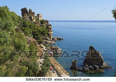 "Beach of Caldura, Cefalu, Province of Palermo, Sicily, Italy, Europe" View Large Photo Image Stock Photo - "Beach of Caldura, Cefalu, Province of Palermo, Sicily, Italy, Europe". Fotosearch