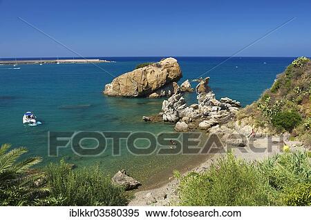 Stock Photography - "Beach of Caldura, Cefalu, Province of Palermo, Sicily, Italy, Europe". Fotosearch