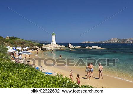 Stock Image - "Beach of Porto Faro with the lighthouse on cape Capo d'Orso, Sardinia, Italy, Europe". Fotosearch