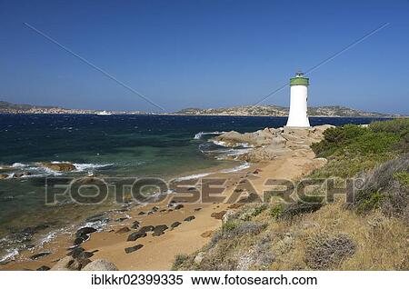 Stock Photography - "Beach of Porto Faro with the lighthouse at Capo d'Orso, Sardinia, Italy, Europe". Fotosearch