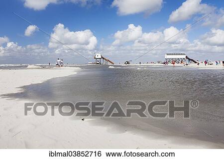 Stock Photograph - "Beach of St. Peter-Ording, Eiderstedt, Schleswig-Holstein, Germany, Europe". Fotosearch