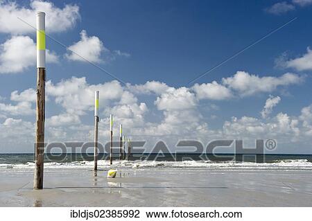 Stock Image - "Beach of St. Peter-Ording, North Frisia, Schleswig-Holstein, Germany, Europe". Fotosearch