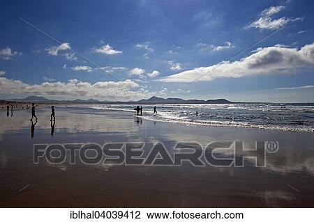 "Beach Playa de Famara, Lanzarote, Canary Islands, Spain, Europe" View Large Photo Image Stock Image - "Beach Playa de Famara, Lanzarote, Canary Islands, Spain, Europe". Fotosearch