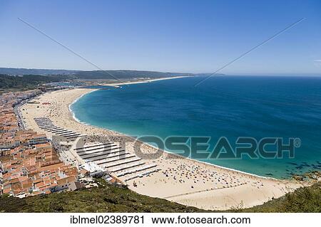 "Beach, Praia, seen from Sitio village, Nazare, Oeste, Leiria District, Portugal, Europe" View Large Photo Image Stock Image - "Beach, Praia, seen from Sitio village, Nazare, Oeste, Leiria District, Portugal, Europe". Fotosearch
