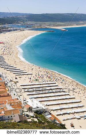 "Beach, Praia, seen from Sitio village, Nazare, Oeste, Leiria District, Portugal, Europe" View Large Photo Image Stock Photo - "Beach, Praia, seen from Sitio village, Nazare, Oeste, Leiria District, Portugal, Europe". Fotosearch